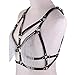 alisikee 2020 New Handmade Faux Leather Harness Bra, Metal Chain Tassel Body Caged Lock Bra Strap for Women, Black