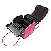 HOMFA Makeup Train Case 3 Layer Makeup Organizer Bag with Shoulder Strap Adjustable Dividers for Cosmetics Makeup Brushes Toiletry Jewelry (Pink)