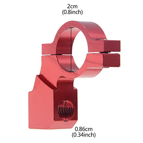 Motorcycle Mirror Brackets Adapter Aluminum 2cm/0.8'' Rear View Handlebar Mirror Mount Clamp Holder Clip Bicycle Mountain Bike Red