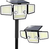 HAARAY Motion Sensor Outdoor Lights, Solar Light with Stake, 1 Pack | Pole or Wall Mount, 360&deg; Illumination, IP65 Waterproof, 180&deg; PIR Motion Sensor Flood Light for Yard, Pathway, Garage, Outside