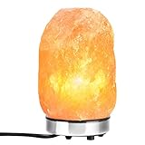 PULNDA Himalayan Salt Lamp Hand Carved Natural Pink Crystal Rock Salt Lamps with Premium Metal Base/Bulb(Himalayan salt&8-9inch),Dimmer Control,UL-Listed Cord&Wire