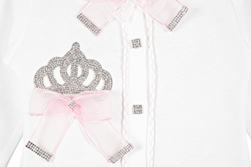 Lilax Baby Girl Jewels Crown Layette 3 Piece Gift Set 3-6 Months Pink