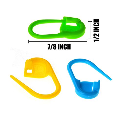 Stitch Marker 200 PCS Knitting Stitch Counters Crochet Markers Plastic Safety Pins Stitch Holder in 10 Colors - Thumbnail 2