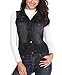 MISS MOLY Women's Black Denim Vest Jean Jackets Cropped Washed Classic Vintage Western Pockets S