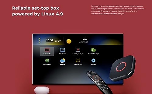 Infomir Mag 524W3 4K , Built-in Dual Band 2.4G/5G WiFi, HDMI Cable (Much Faster Than Old Mag 324w2 and 424W3) Black