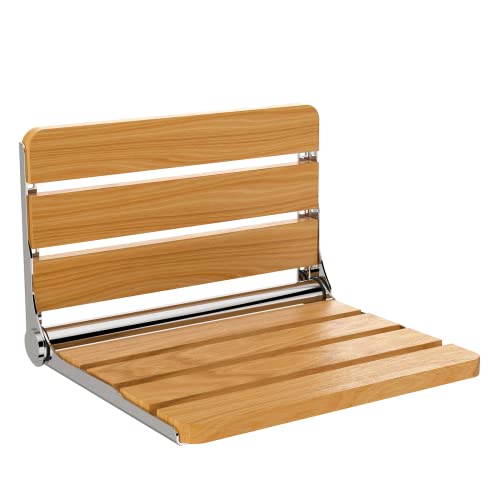 VAWAN Folding Shower Seat Wall Mounted, Home Care Wall Mounted Aluminum