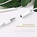 Ulimag 2 Pack Adapter Headphone Converter Cables Earphone Splitter Compatible for iPhone7/7Plus/8/8Plus/X 10 Extender Connector Stereo Music Adaptor Support iOS 10.3/11 System Accessories -Whitethumb 2