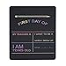 Custom Product Solutions Reusable My First Day of School Milestone Chalkboard Sign. Photo Prop Board for Kids, Black w/color print - 12” x 10” rectangle