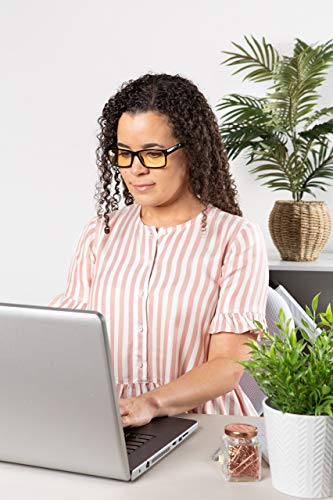 Inner Vision Eye Strain Relief Computer Screen Reading Glasses w/Case - Anti Blue Light, Anti Glare, Scratch Resistant, Spring Hinges - Unisex, (2.0 x Magnification), Black - Thumbnail 5