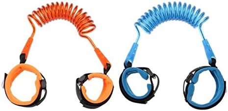 KateDy 2 Pack Child Anti Lost Wrist Link Belt|Toddler Kids Safety Skin Harness Leash Belts,Portable for Runner Preschooler,Outdoor Essential Goods- 250cm/98.4" Length,Blue&amp;Orange