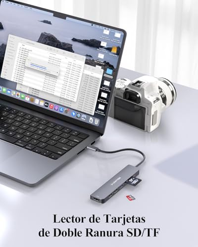 LENTION USB C Hub HDMI 4K@60Hz, PD 100W, SD/TF Card Reader, USB 3.0 & 2.0, 7 in 1 USB C Adapter for MacBook Pro/Air 2026-2016, New iPad Pro, Surface, iPhone 17 Plus Pro MAX and More (Grey)