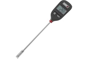 Weber Instant Read Meat Thermometer,1.3 In. W. x 0.3 In. H. x 8 In. L, Black/Silver
