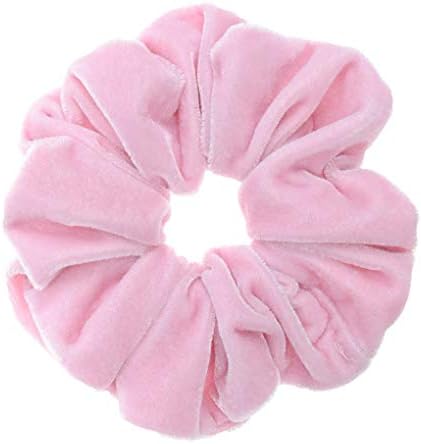 Pink Color Large Velvet Scrunchies for Auldt Women Big Elastic Hair Ropes