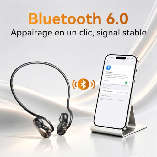 OHAYO Wireless Bluetooth Sport Earphones, Bluetooth V6.0 Headphones, IPX7 Waterproof, 10 Hours Battery Life, Fast Charging in 2 Hours, Compatible with Apple, Xiaomi, Samsung, Etc