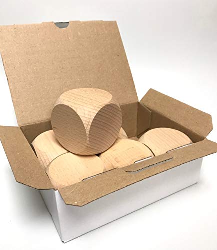 Set of 6 blank play cubes 50 x 50 x 50 mm