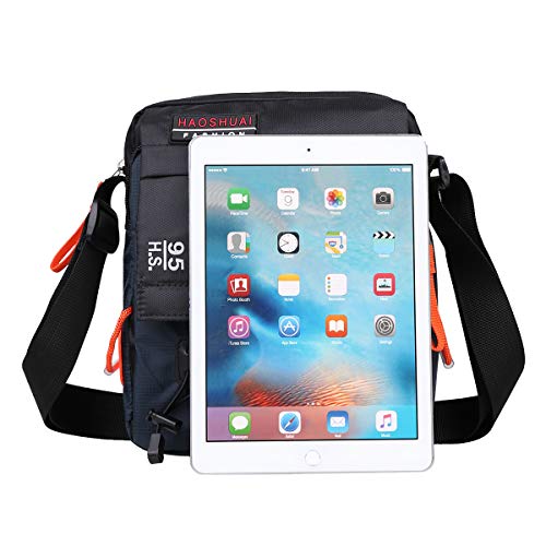 JAKAGO Waterproof Messenger Bag Shoulder Crossbody Bag Mobile Phone Pouch Passport Holder Mens Purse Bag 10.1 inch Tablet Bag Work Field Bag for Travel Hiking Camping Outdoor Sport (Dark Blue) - Thumbnail 6