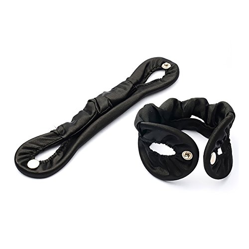 Iebeauty2 PCS New Metal Button Wrinkled Fabric Hair Styling Buns Donut Ring Shape Clip Twist Hair Stick - Thumbnail 3