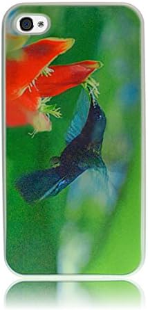 Iphone 4/4S premium 3D cover, case, moving picture, graphic, plastic, elegant (Hummingbird (white))