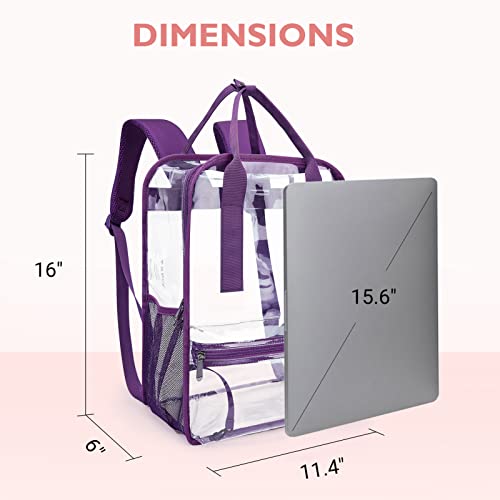 mommore Heavy Duty Clear Backpack Durable See Through Bookbags for