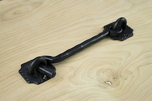 Heavy Duty Hand Forged 7.5" Hook Latch For Gates & Furniture Solid Iron Black Finish Hand Crafted