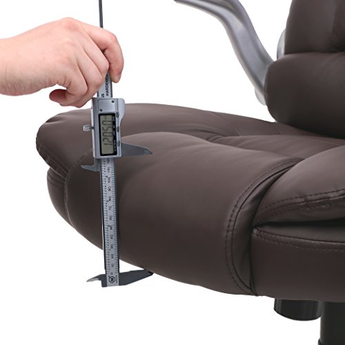 SONGMICS Thick Office Chair Executive Chair with Large Seat and Tilt Function Swivel Computer Chair Brown UOBG51BR
