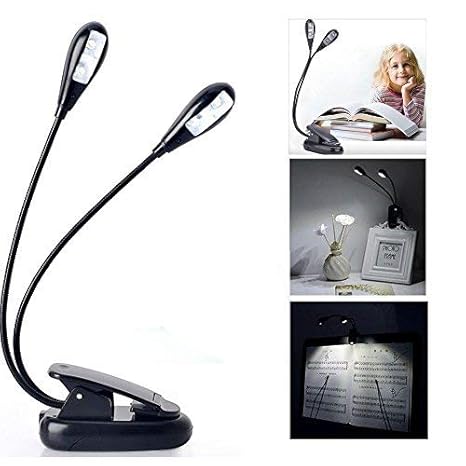 7 Almond Best Reading Light Clip On Book Lamp Battery