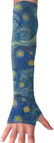 Starry Night Sports Arm Sleeves Unisex Sun Block UV Protection Protective Hands Arm Cover Long Arm Sleeve Glove For Outdoor Activities