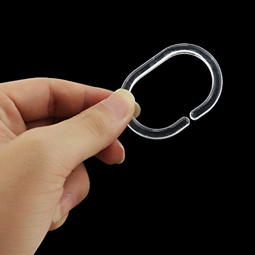 Weoxpr 48 Pack Clear Plastic Shower Curtain Rings Hooks for Bathroom Shower Window Rod