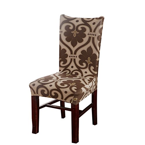 Deisy Dee Stretch Chair Cover Removable Washable for Hotel Dining Room Ceremony Chair Slipcovers Pack of 6 (U)