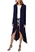 Meaneor Women's Long Sleeve Waterfall Asymmetric Drape Open Long Maxi Cardigan, Medium, Navy Blue1