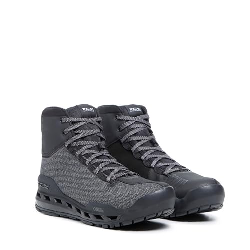 TCX - Climatrek Surround, Breathable and Waterproof Mens Motorcycle Shoes with Gore-Tex Entended Comfort and Gor-Tex Surround Technology, Black/Grey