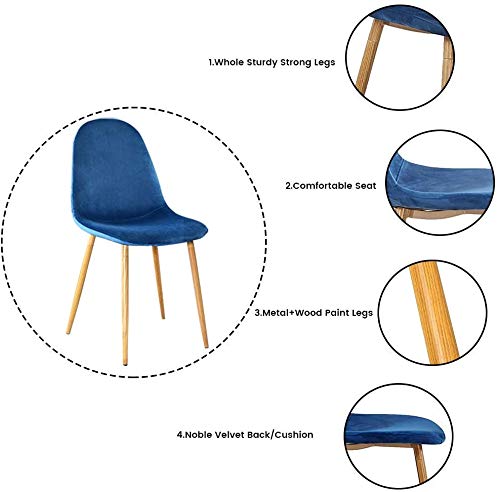 Mua Greenforest Dining Chairs For Kitchen Mid Century Modern Side Chairs Velvet Upholstered Dining Chair With Metal Legs Set Of 4 Blue Tren Amazon Má»¹ Chinh Hang 2020 Fado