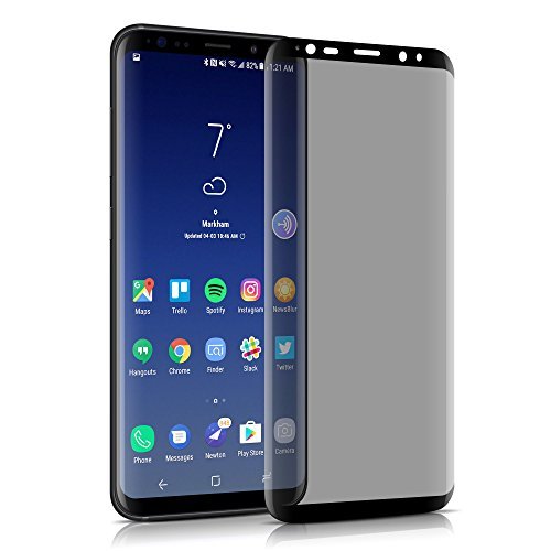 Galaxy S8 Privacy Screen Protector, VIEE 3D Curved Full Coverage Tempered Glass Screen Protector Case Friendly, HD Clear, Scratch Resistant, Bubble Free, Privacy Tempered Glass For Samsung S8(Black)