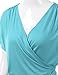 J.TOMSON Women's Batwing Sleeve Surplice Wrap Front Top LIGHTBLUE 2XL