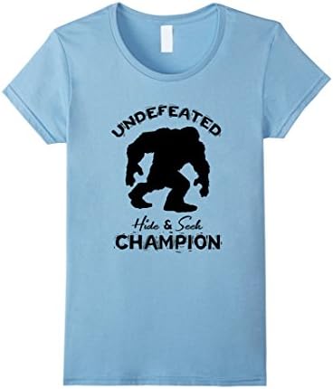 Womens Sasquatch Undefeated Hide and Seek Champion Funny T-Shirt XL Baby Blue