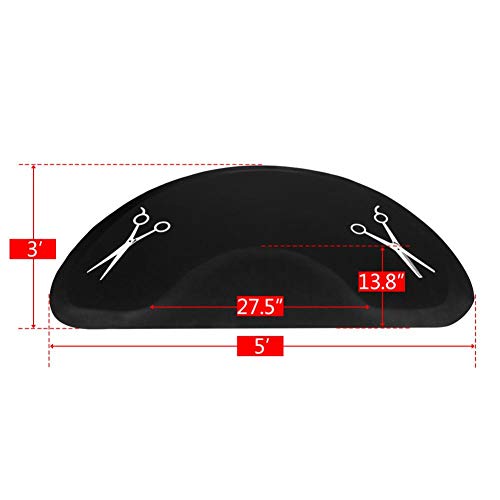 Beauty Semicircle Salon Semicircle Anti-Fatigue Salon Mat Scissors Pattern for Hair Salon Hairdressing Chair. - Thumbnail 5