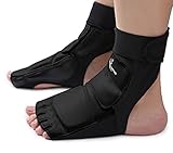 Wonzone Taekwondo Training Boxing Foot Gear Martial Arts Protector Sparring Gear Muay Thai Kung Fu Tae Kwon Do Feet Protector TKD Foot Gear Support for Men Women Kids Black