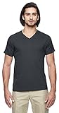 econscious Men's 4.4 oz., 100% Organic Cotton Short-Sleeve V-Neck T-Shirt, Medium, CHARCOAL