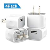 Kinbashi USB Wall Charger 4 Packs, Charging Adapter for Cellphone, Android Phone,Music Player (White)