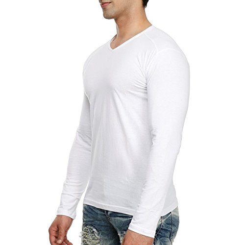 tees collection men's cotton v-neck full sleeves t-shirt