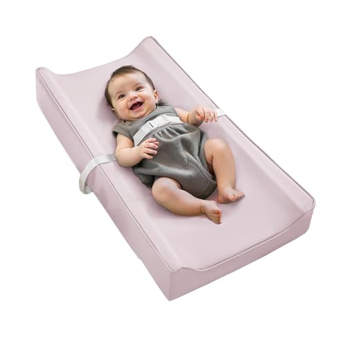 Baby Changing Pad, Waterproof Diaper Changing Pad for Dresser and Table, Leather Wipeable and Easy to Clean, Light Pink 78 * 40 * 11Cm