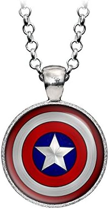 Wearable TreasuresCaptain Pendant, Comics Shield Jewelry, Superhero League Necklace