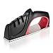 Koolife Knife Sharpener with 3 Stage Sharpening System for Steel, Ceramic and Pocket knives,Red/Black