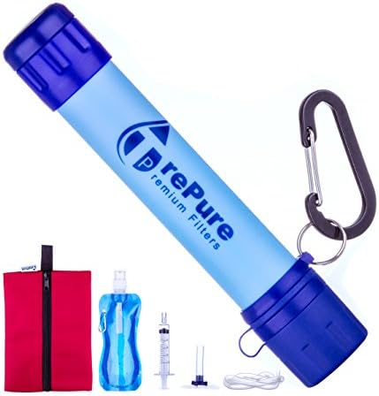 TrePure Water Filtration Straw System With 16 Oz Drinking Pouch &amp; Carry Bag