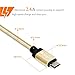 USB Cable, iOrange-E 10ft (3M) Micro USB to USB Cable Braided, Quick Charge and High Speed Data Sync for Android, Samsung, HTC, Motorola, Nokia and More, Gold