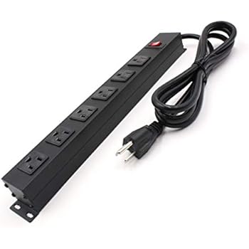 Power Strip with 6 Outlets 6 Ft UL 14AWG Cord Straight Plug for Commercial, Industrial, School and Home,15A 125V 1875W, ETL Approved and Listed, Black