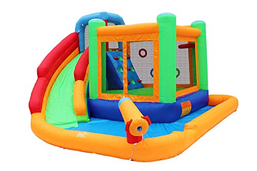 RETRO JUMP Inflatable Bounce Castle Waterpark Combo Kids Water Slide Jumper with Blower Moon Bounce for Party
