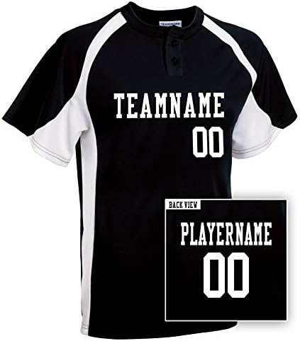 Adult Custom Baseball 2-Button Jersey, Personalize w/ YOUR Names &amp; Numbers-2XL