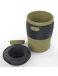 Taza de viaje plegable, MoKo 350 ml, reutilizable,