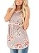 Sidefeel Women Floral Print Sleeveless Babydoll Tank Top With Lace Trim Large Pink